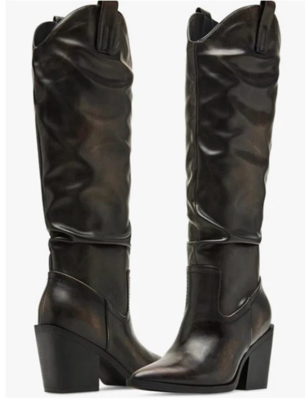Madden Girl Alabama Western Boot vegan dark brown leather. Size 9